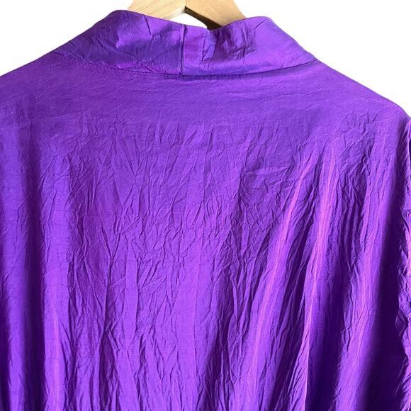 Catherine Regehr Sz M Purple Violet 100% Silk Taffeta Fit & Flare Dress - Picture 14 of 16